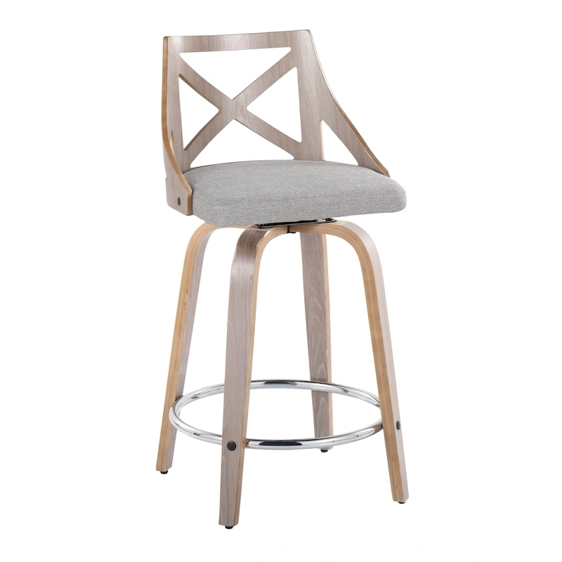 The Gray Barn Charlotte 24  Fixed-Height Counter Stool with Bent Wood Legs (Set of 2)