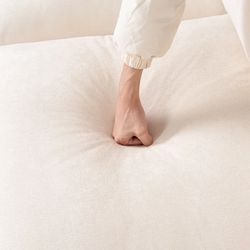 93.31 Faux Linen Modular Sectional Sofa with Movable Ottoman, Solid Wood Frame, and High-Resilience Foam Cushions