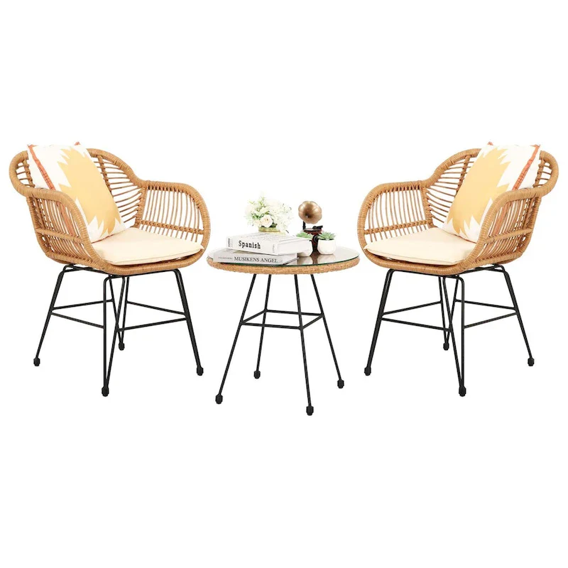 Vrakae Upgraded 3 Piece Outdoor Patio Bistro Set