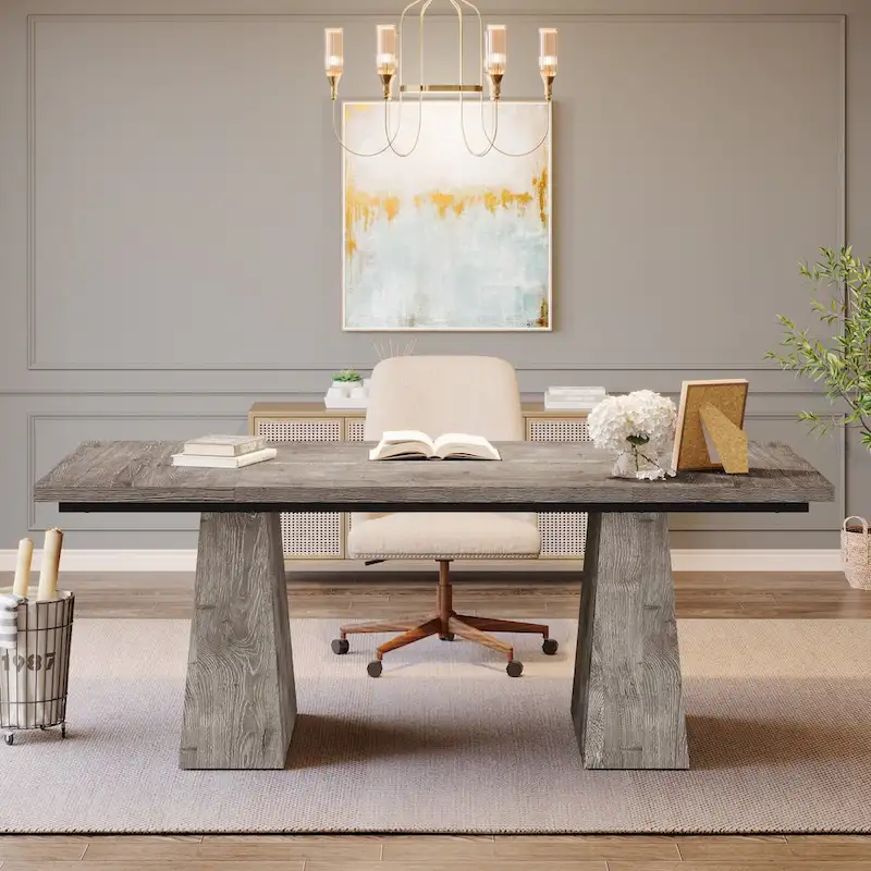 63 Inches  Executive Office Desk Large Computer Conference Table