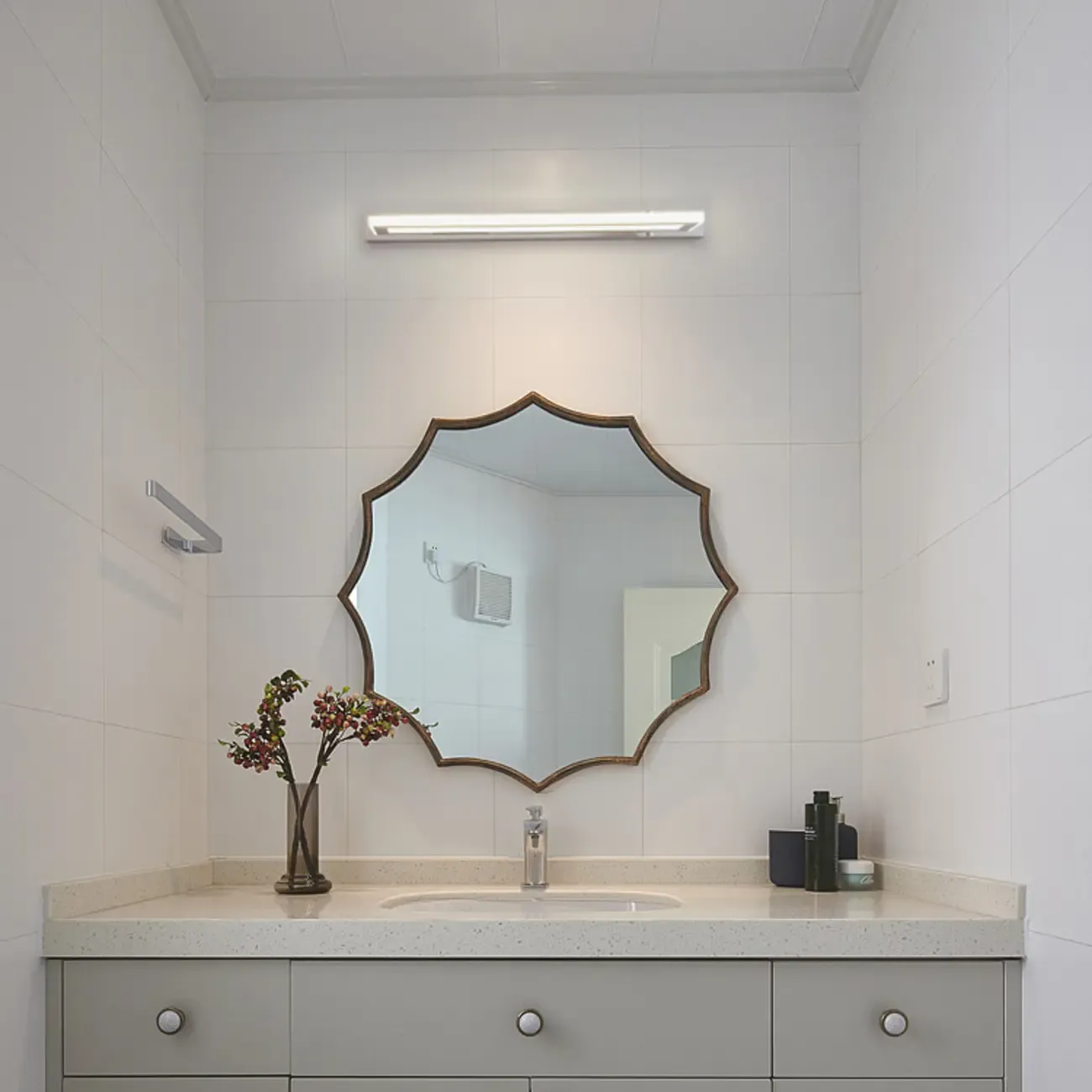 Modern White Metal LED Wall Light with Acrylic Shade