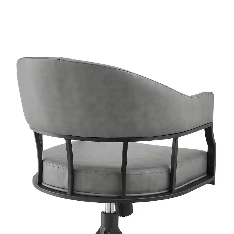 Armen Living,Tibet Swivel Rolling Dining Chair with Matte Black Iron