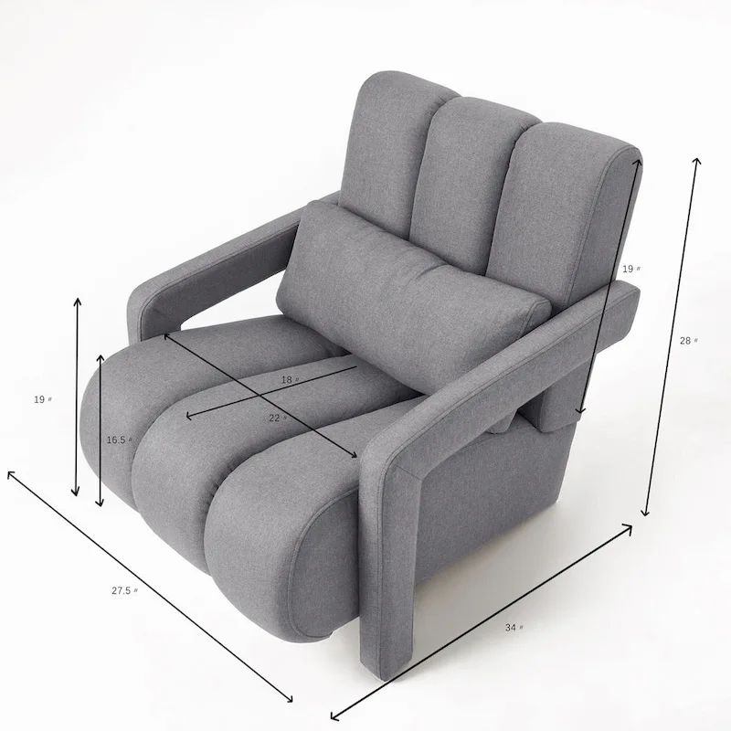 28H Modern Upholstered Accent Chair with a Pillow