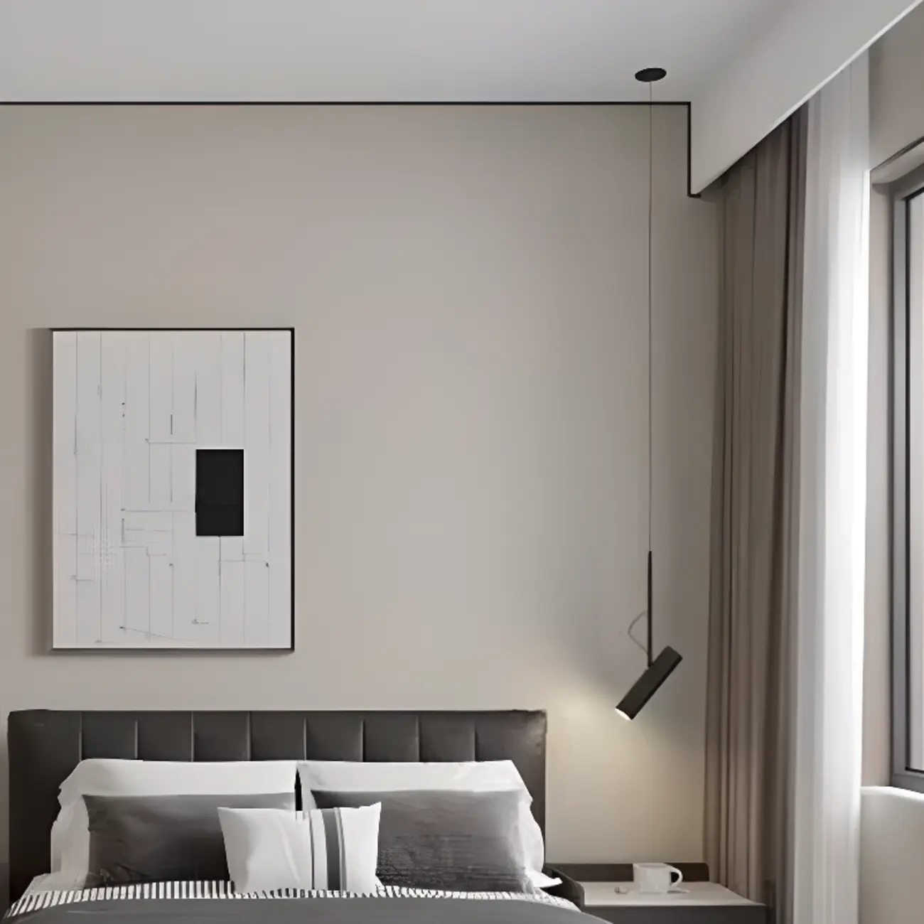 Adjustable Cylindrical Metal Black Hanging Pendant Light