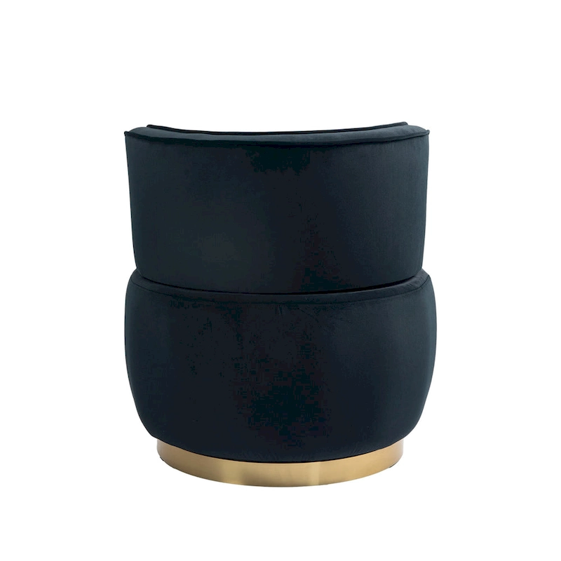 HOMEFUN Velvet Upholstered 360 Degree Swivel Armless Round Barrel Chairs