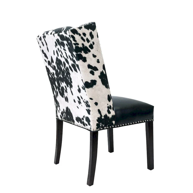 Wingback Upholstered Nailhead Dining Chairs Set of 2