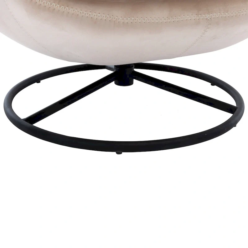 Beige Modern 31.7 Swivel Accent Chair with Ottoman