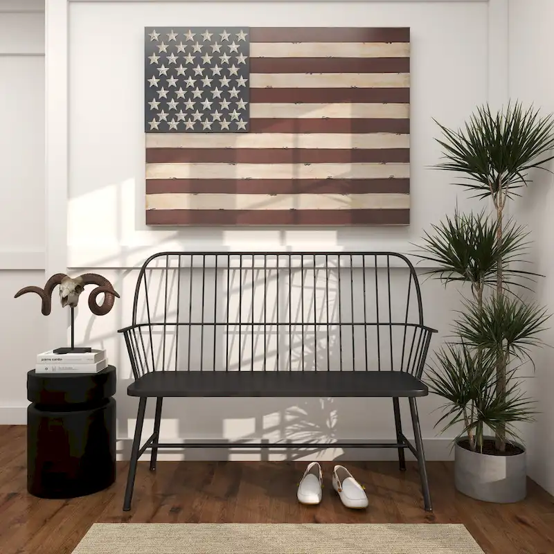 Iron Traditional Outdoor Bench 38 x 48 x 19