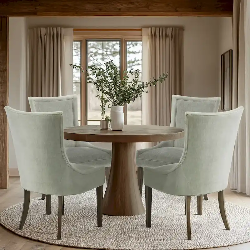 Madison Park Signature Ultra Upholstered Dining Side Chairs With Wood Legs (Set of 2)