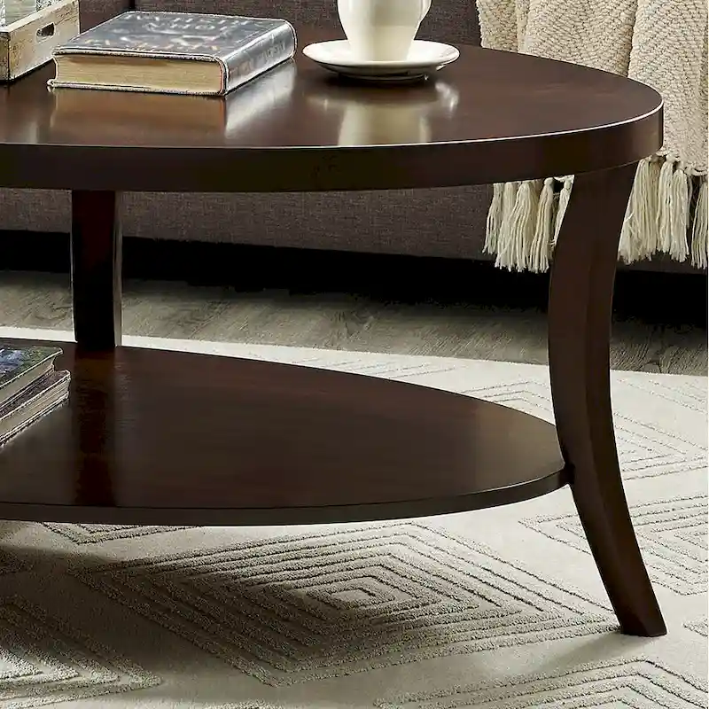 Oval Coffee Table with Shelf