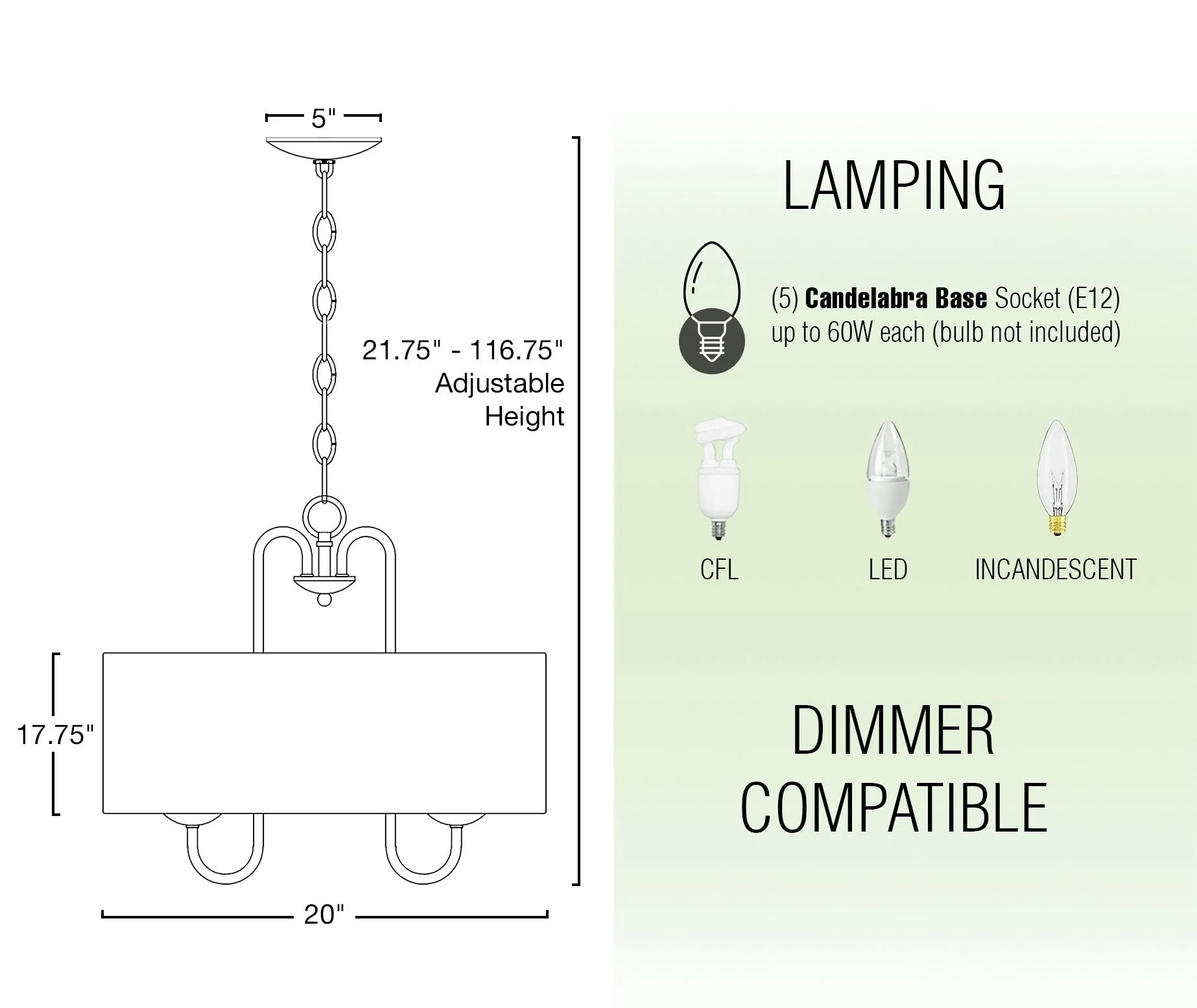 Gwenyth 20 5-Light Modern Drum Chandelier