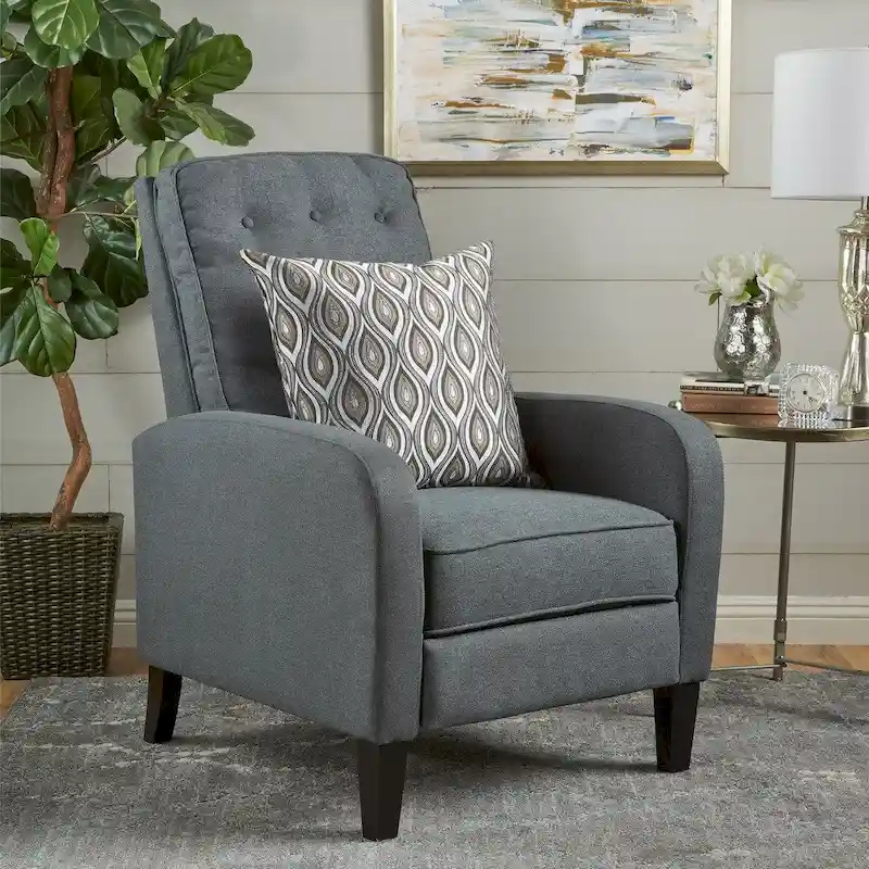Nievis Tufted Fabric Recliner by Christopher Knight Home