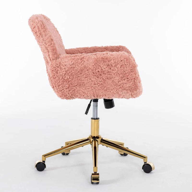 A&A Furniture Office Chair: Upholstered Desk Chair and Golden Metal Base
