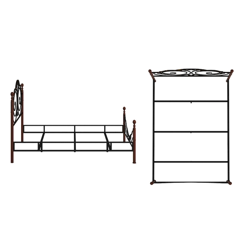 Cesky Graceful Scroll Bronze Metal Bed