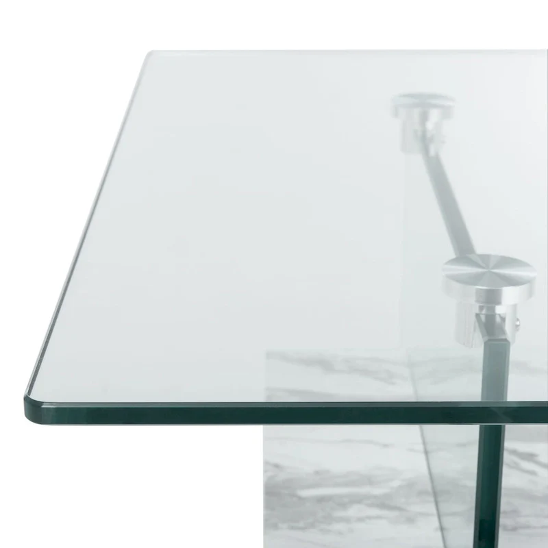 SAFAVIEH Gennie Modern Glass Coffee Table - 43.3  x 23.6  x 16.5  - 43Wx24Dx17H