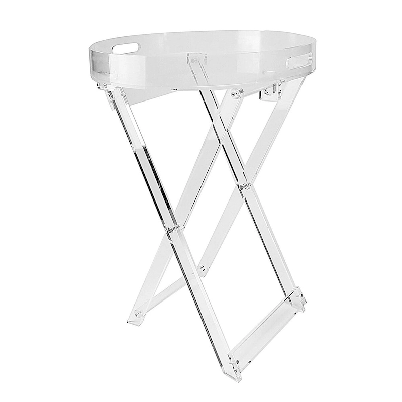 DesignStyles Round Acrylic Folding Tray Table