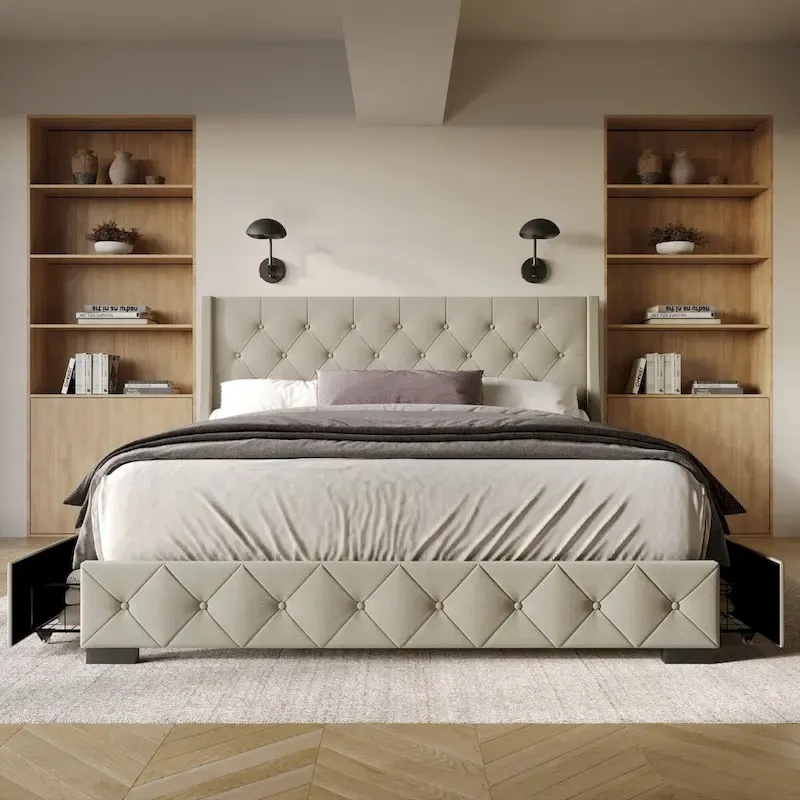 Olympia Full Tufted Upholstered Storage Platform Bed