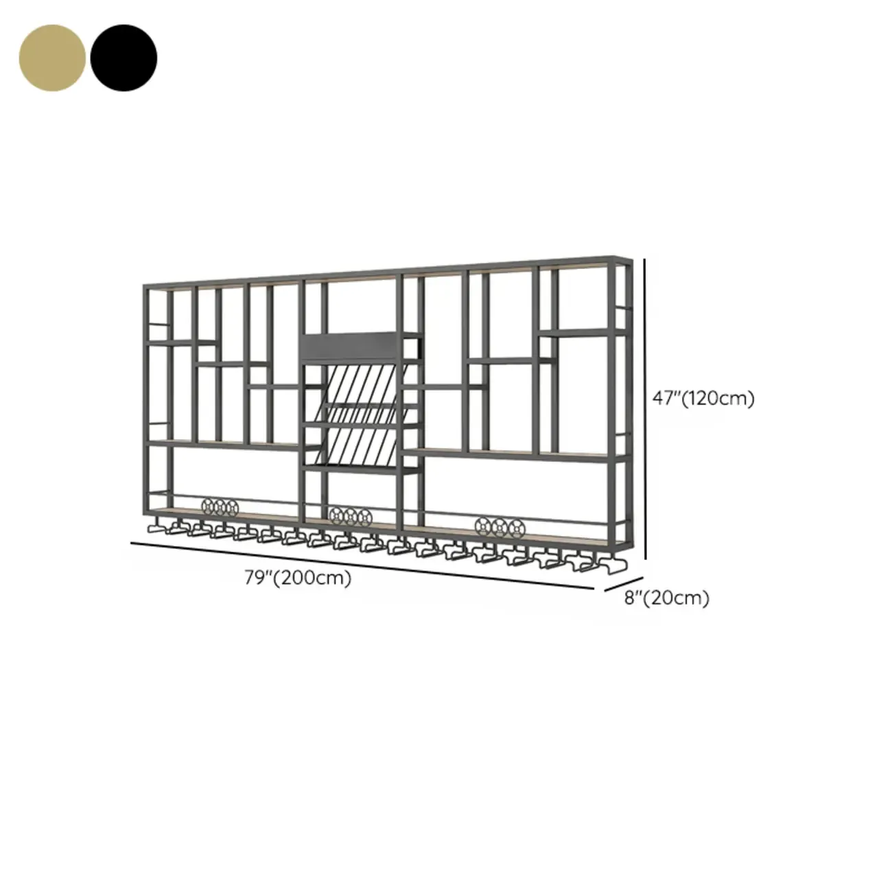Wall-Mounted Metal Industrial Display Wine Rack