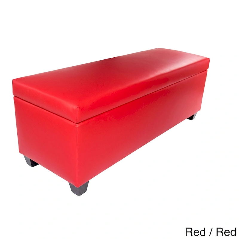The Sole Secret Retro Red Vinyl Shoe Storage Bench