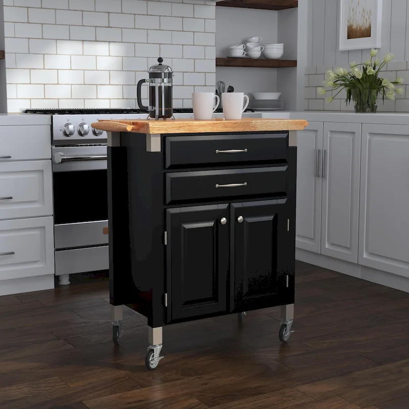 Homestyles Dolly Madison Kitchen Cart with Wood Top