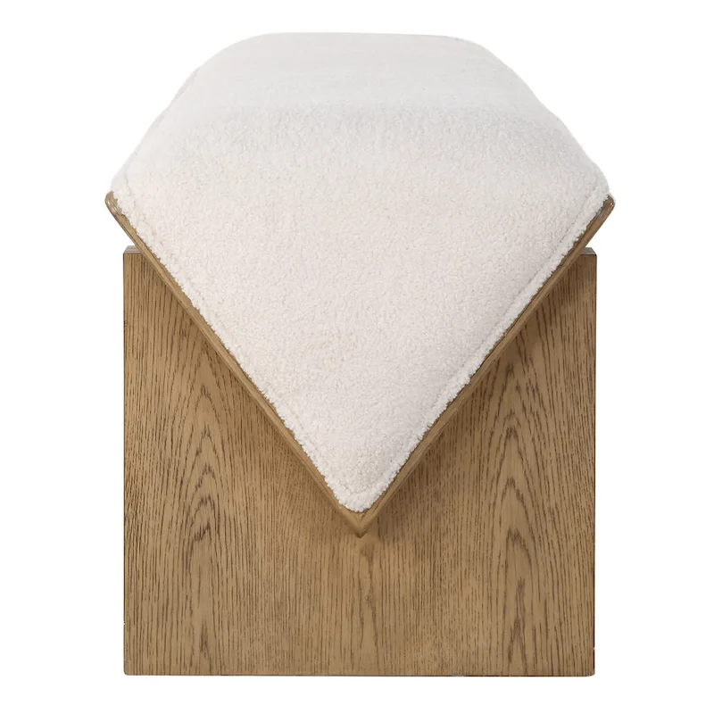 Wedged 59 Wide Wood Framed Polyester Bench
