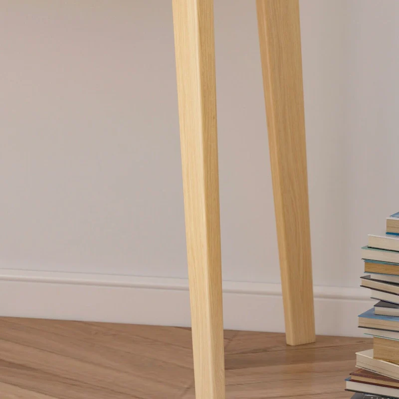 Home Office Desk - 39.4W, MDF & Solid Wood, 2 Drawers, 120 lbs Capacity, Classic Style