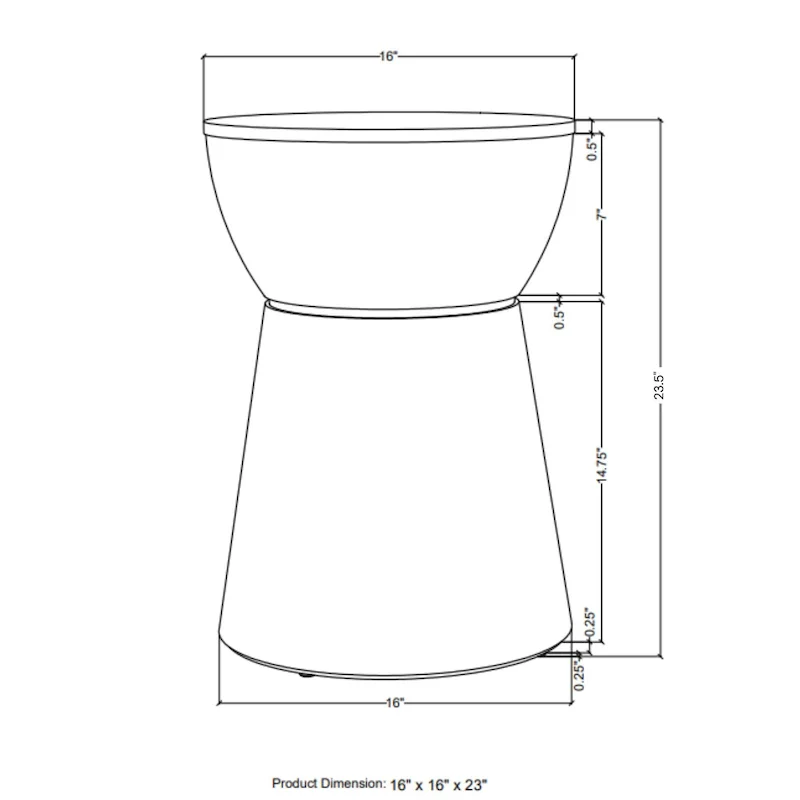 Sculpted Wood Drum Accent Table by East at Main
