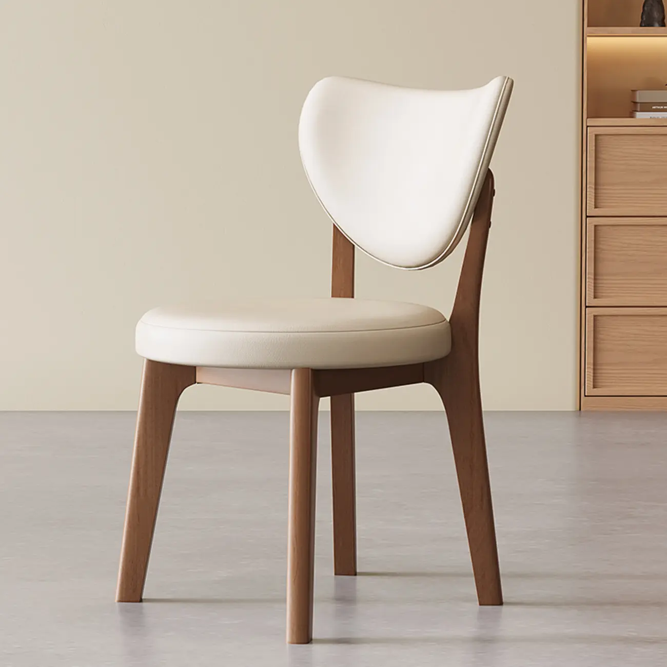 Modern Faux Leather Wingback Armless Dining Chair