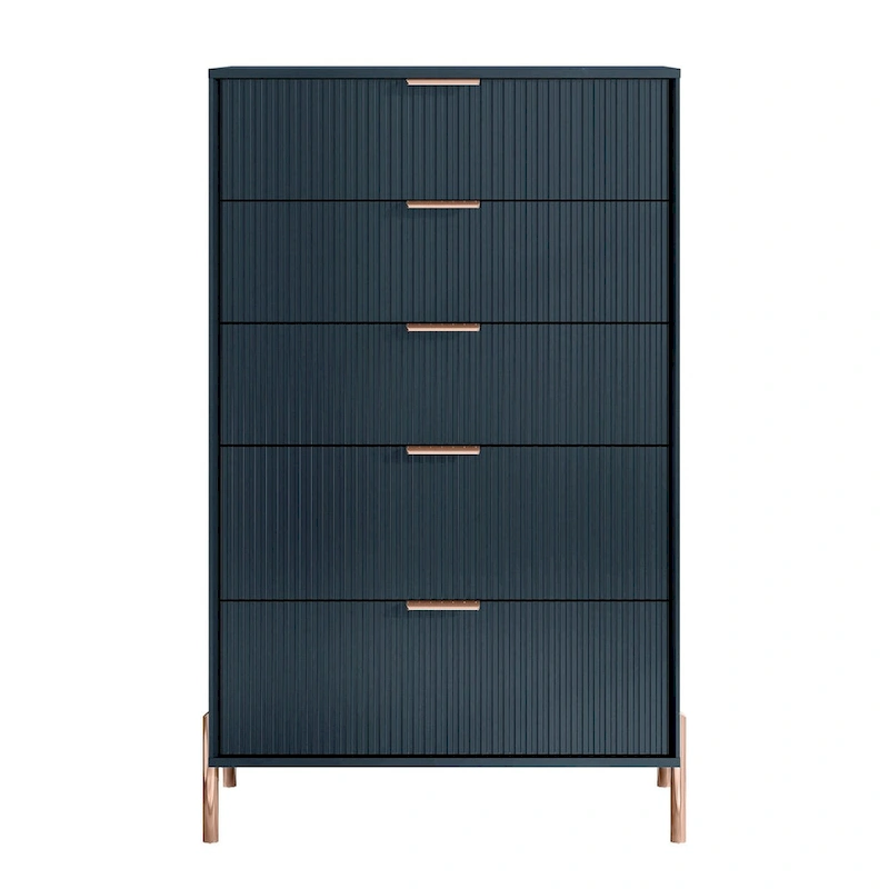 Modern 30  5-Drawer Chest with Metal Handles