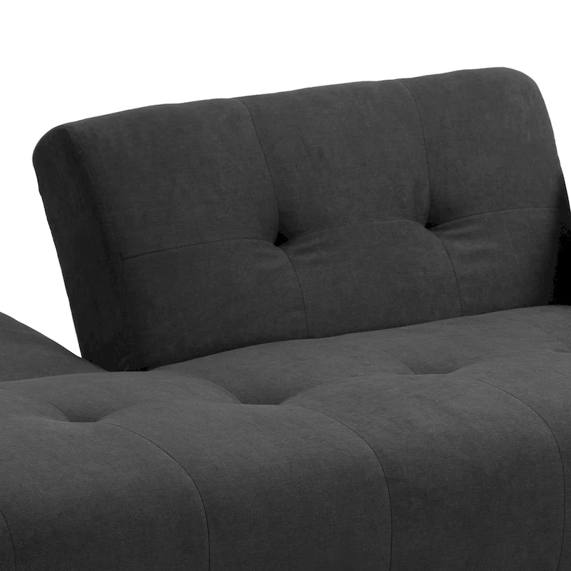 Modern Adjustable Backrest Convertible Futon Sleeper Couch