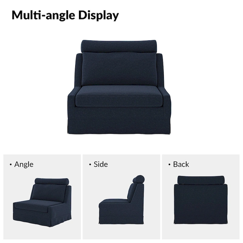 Anne 45 W Modern Slipcovered Chair with Ottoman by HULALA HOME