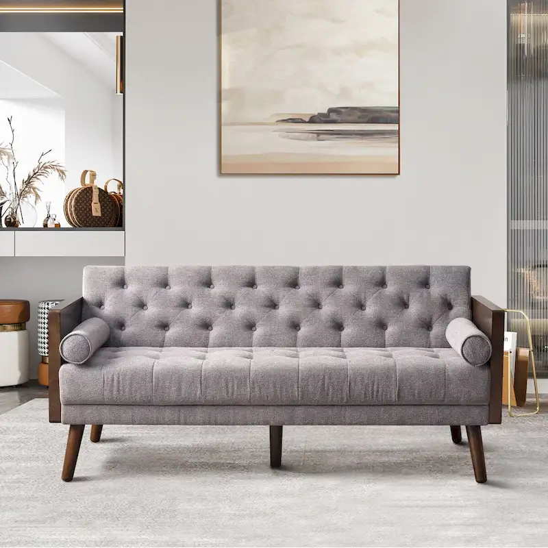 Mid Century Modern Living Room Adjustable Folding Sofa Bed