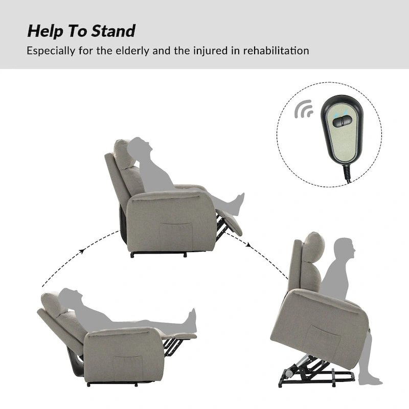 Elisa Power Remote Lift Assist Recliner Set Of 2 with Metal Base