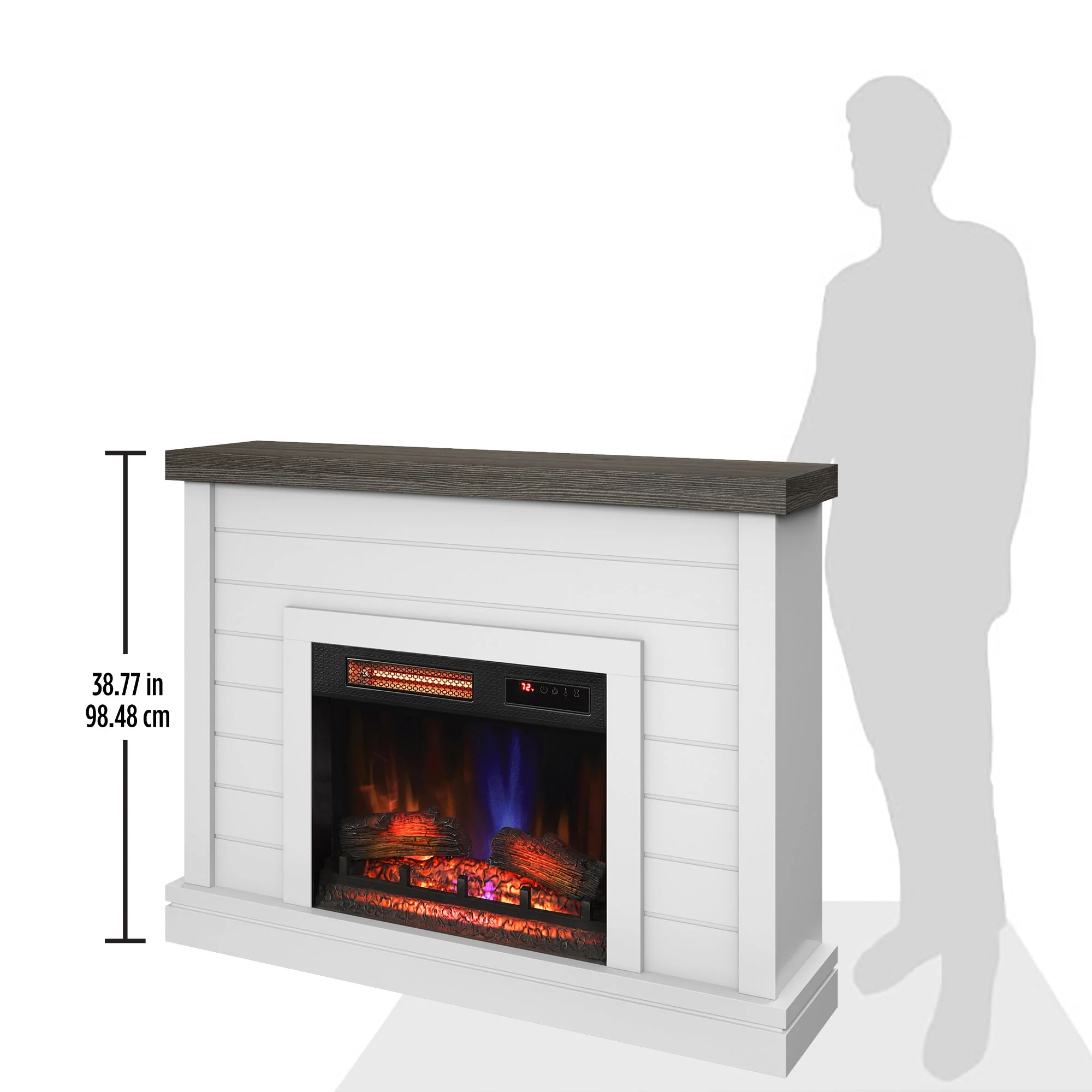 duraflame? Electric Fireplace Shiplap Wall Mantel