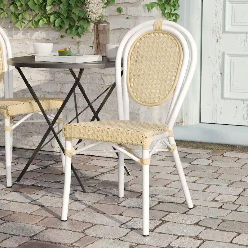 All-Weather Commercial Paris Chair with Metal Frame - N/A