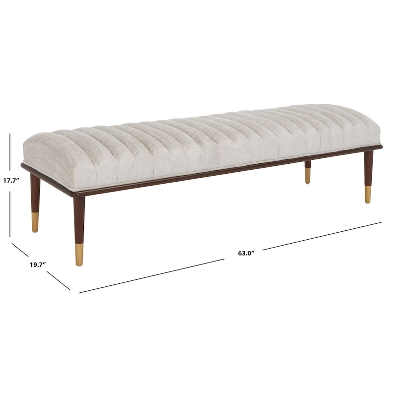 SAFAVIEH Couture Felicienne Mid-Century Bench - 63 W x 20 D x 18 H - 63Wx20Dx18H