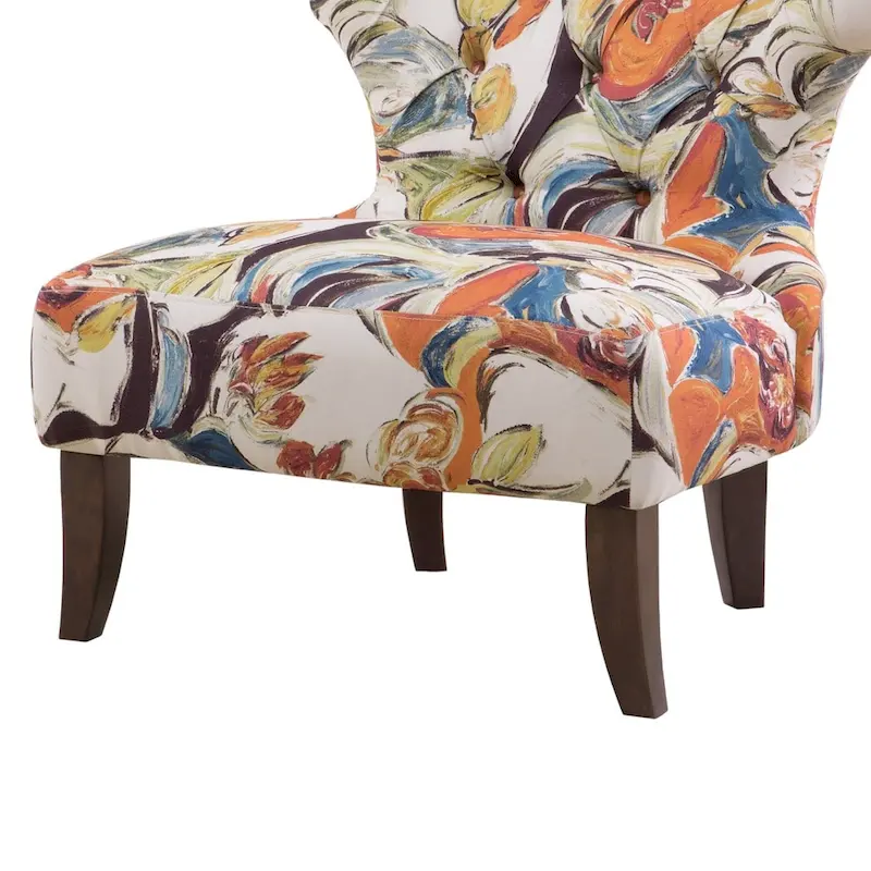 Madison Park Bree Hourglass Tufted Armless Chair