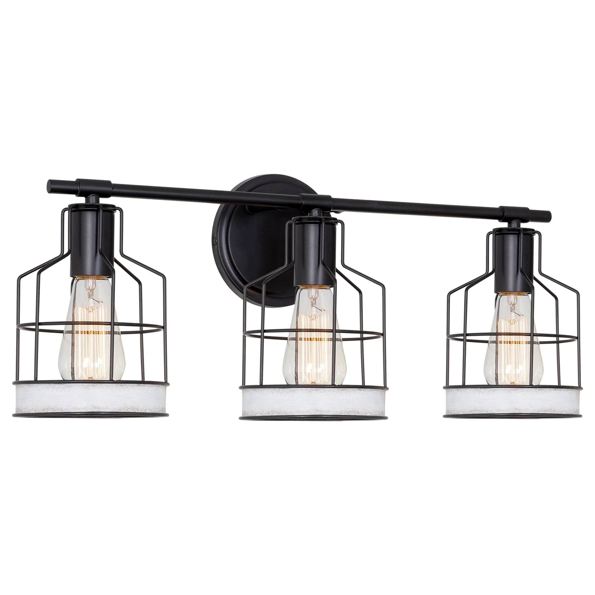 Halstead 23 3-Light Farmhouse Metal Cage Vanity / Bathroom Light