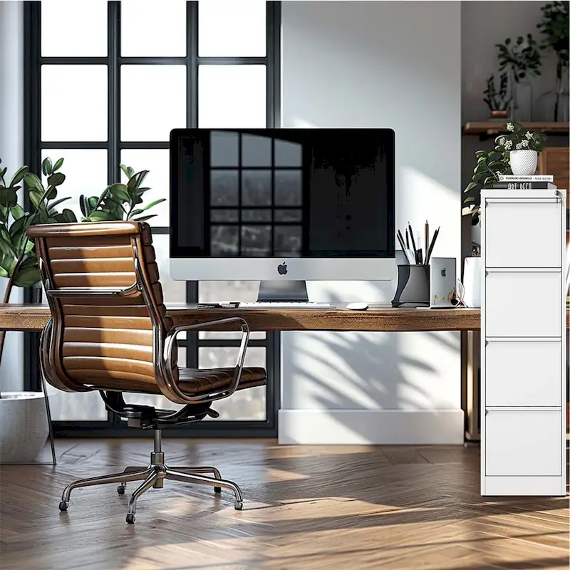 4 Drawer Metal Vertical File Cabinet w/Lock Office Home File Cabinet