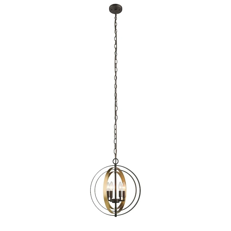 4-light Oil Rubbed Bronze/Gold Pendant - Oil Rubbed Bronze/Gold - Oil Rubbed Bronze/Gold