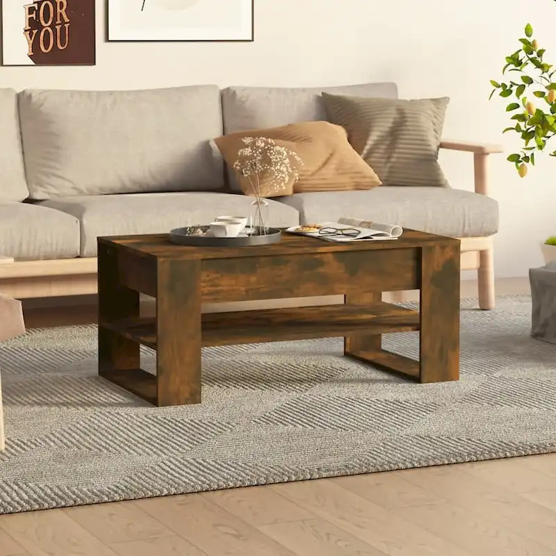 Coffee Table with Storage Shelf, Multiple Colors Available, for Home Use