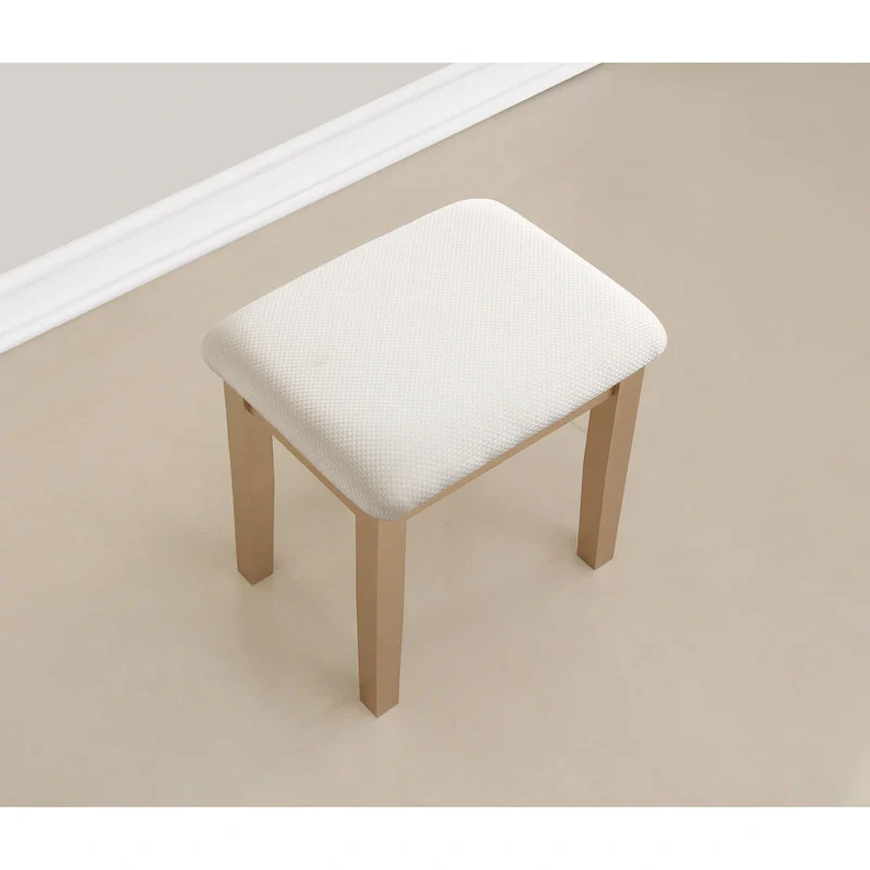 Moniys Wood Moniya Makeup Vanity Table and Stool Set