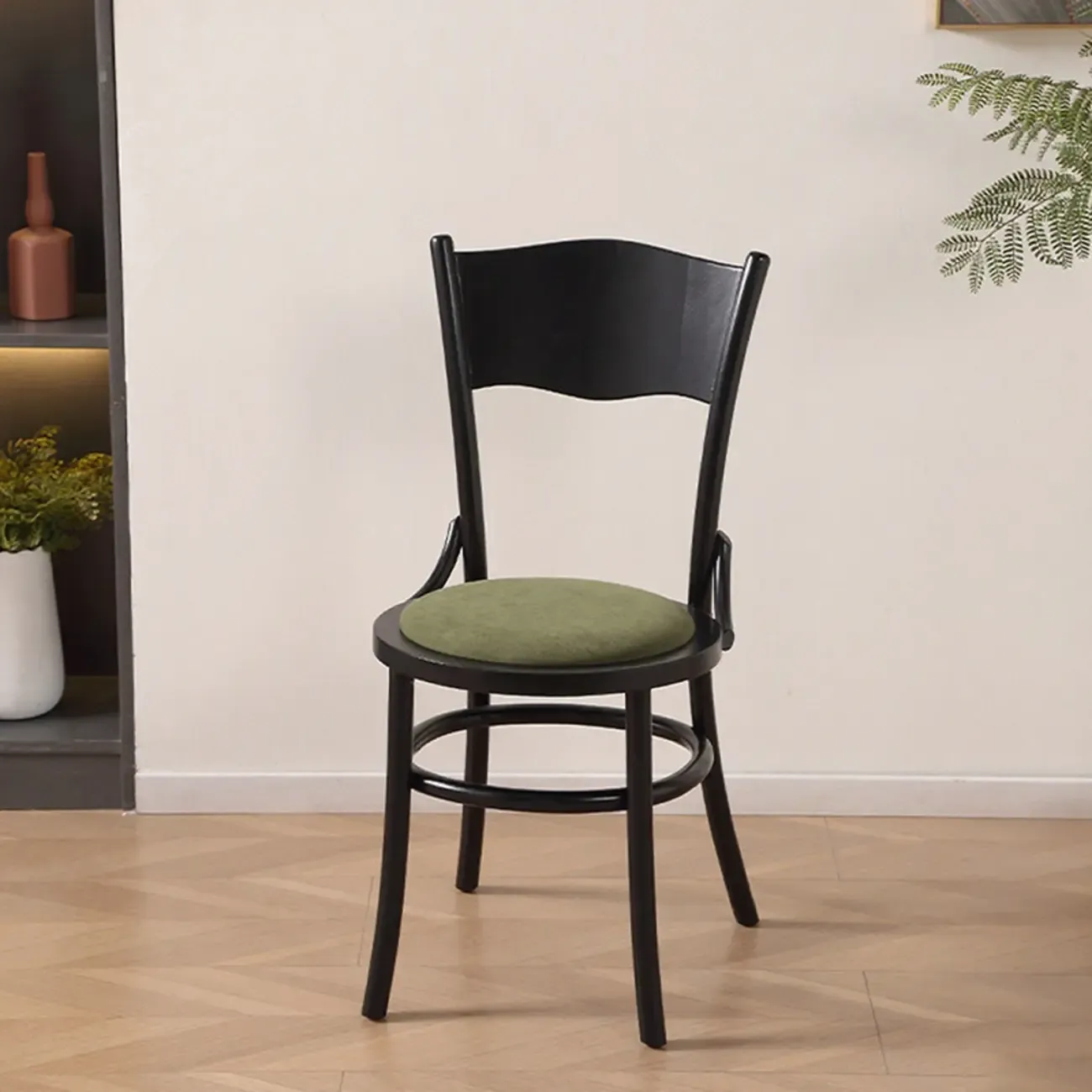 Mid-Century Modern Round Wood Dining Chair