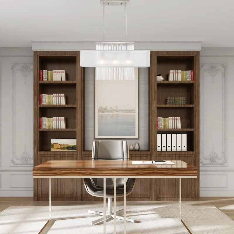 Livex Lighting 3-Light Linear Chandelier, 41143-91 - 30 L x 10 W x 26 -55 Adj. H