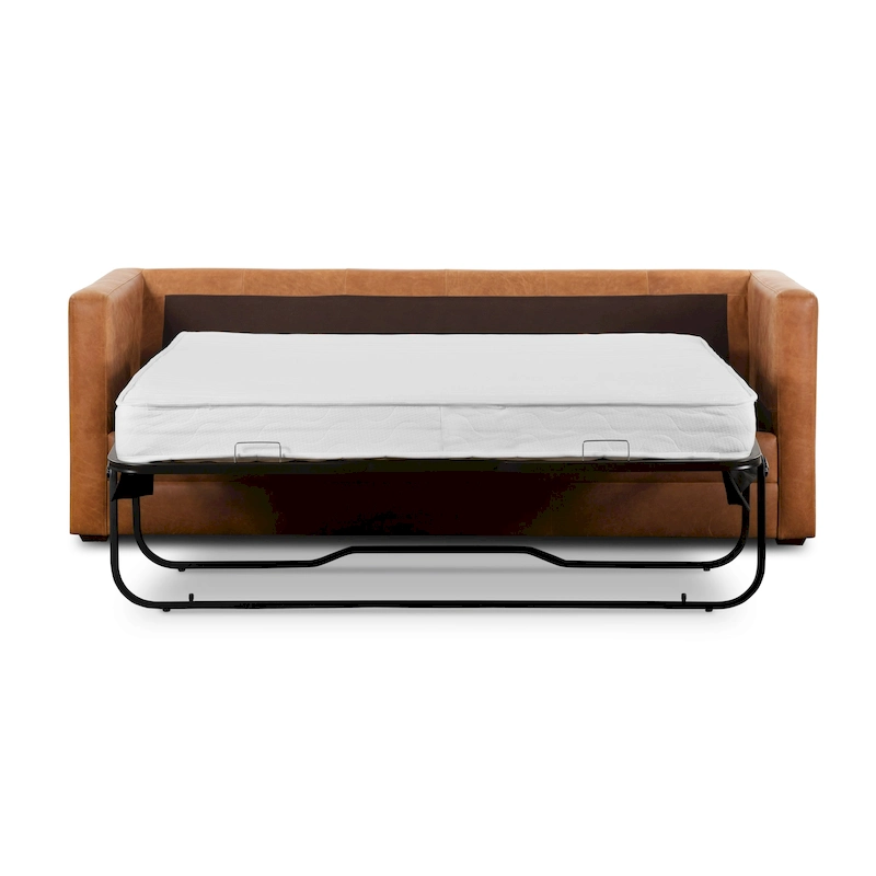 Poly & Bark Napa 82 Leather Pull-Out Convertible Sleeper Sofa - Full Grain Genuine Italian Leather