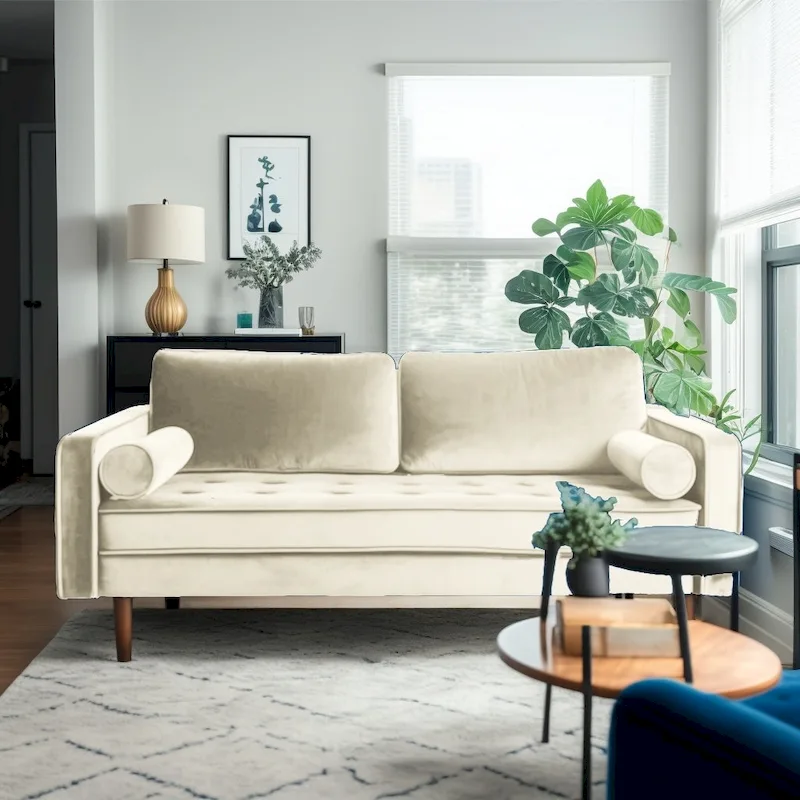 Lando 70 Velvet Square Arm Sofa