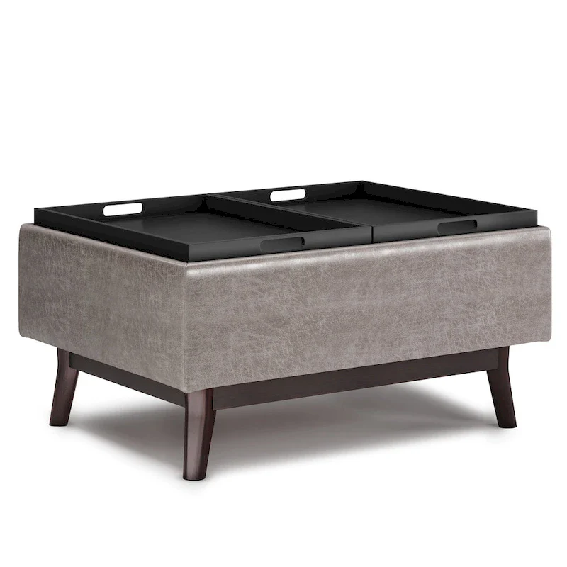 WYNDENHALL Ethan 34 inch Wide Mid Century Modern Rectangle Table Ottoman