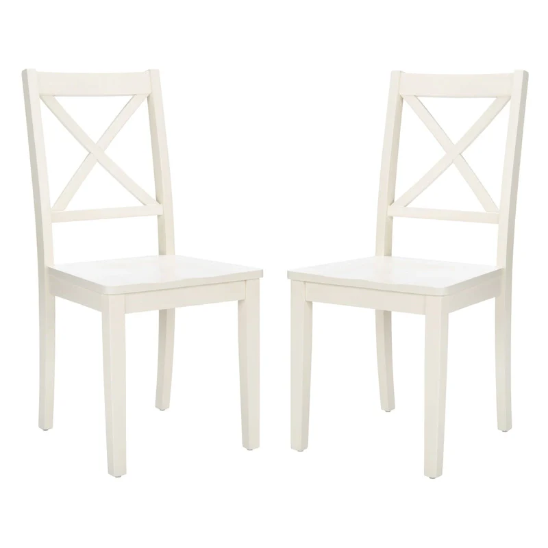SAFAVIEH Lulla Farmhouse x-Back Dining Chair (Set of 2) - 18.4  W x 19.9  L x 37  H - 18Wx20Dx37H