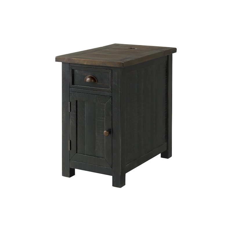 Monterey Solid Wood Chairside End Table with Hidden Power Outlets