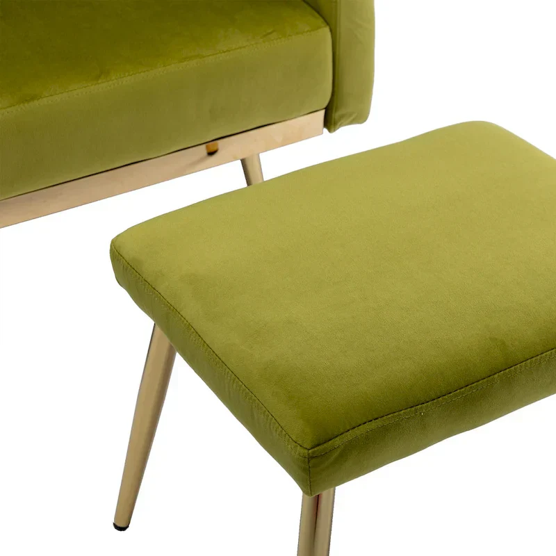 Olive Green 32.28 Tufted Accent Chair with Ottoman